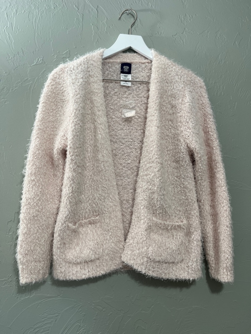 Route 66 Fuzzy‎ Pink Cardigan Girls NWOT size large